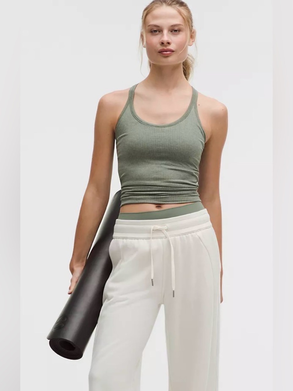 lululemon athletica Ribbed Olive Green Racerback Tank